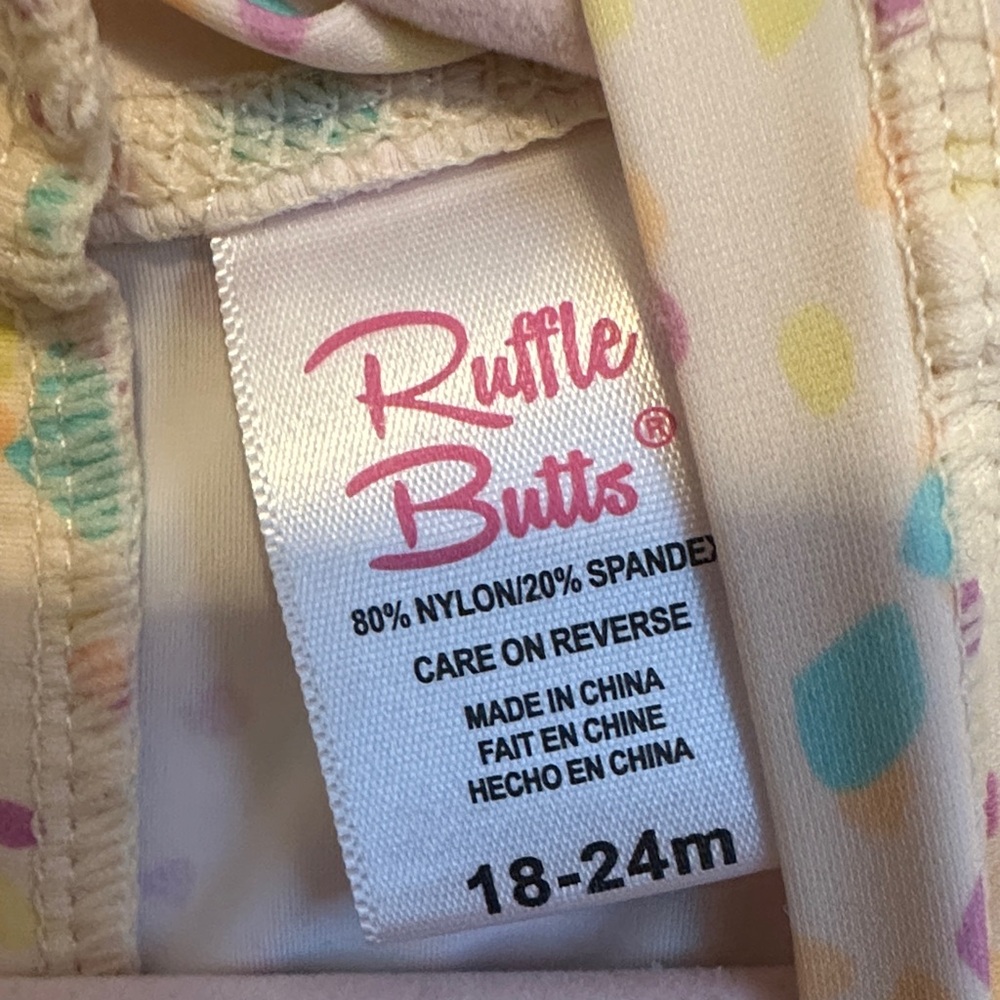 Ruffle Butts Multicolor Confetti Kids Swim One Piece - Picture 2 of 7